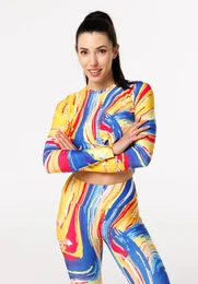 Woman's Colorful Turnover Gaia Longsleeve Top GLT-C-Print BSP1489