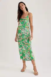 Sleeveless Midi Short Sleeve Woven Dress