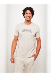 Crew Neck Printed Short Sleeved Men's T-Shirt