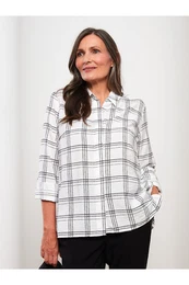 Lcw Plaid Long Sleeve Viscose Women's Shirt