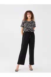 enske ravne hlae z elastinim pasom