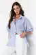 Trendyol Blue Striped Oversize/Creature Woven Shirt