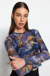vcebarevn potitn pilhav crop halenka z prunho pletu s tylem