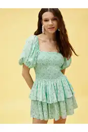 Floral Viscose Dress Mini Gipel Layered
