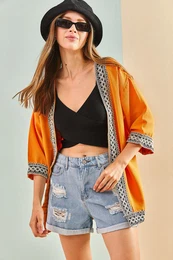 enska pruga s uzorkom kimono