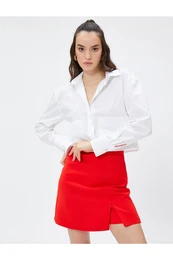 Crop Shirt Pocket Detailed Long Sleeve