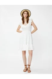 Strapless Gimped Short Scalloped Dress