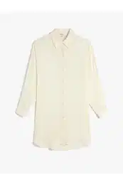 Viscose Shirt With Crinkle Fabric Buttons For Beach Wear