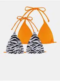 Set of two women's swimwear tops in orange and white DO - Ladies
