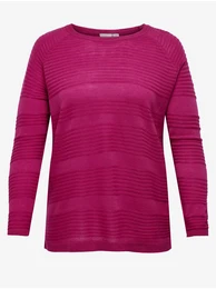 Dark pink women's ribbed sweater CARMAKOMA Airplain - Ladies