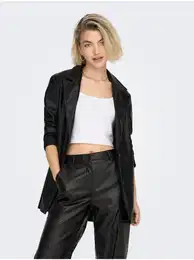 Black women's faux leather jacket Heidi - Women's