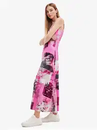 Pink Women Patterned Maxi-Dresses Cretona - Women