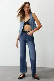 modra kavbojke s irokimi nogami