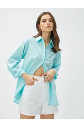 Oversized Shirt with Stones and Long Sleeved Cotton