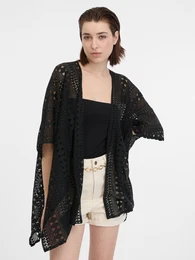Black Women Patterned Cardigan - Women