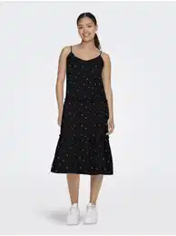 Black women's patterned midi dress Theis - Women's