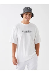 Men's Crew Neck Short Sleeve Printed Combed Combed T-Shirt