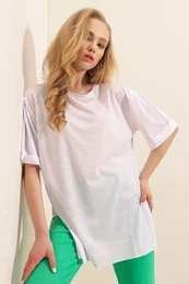 4123 Slit Oversize T-Shirt - White