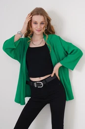 5862 Knitted Kimono - Green