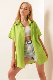 20120 Oversize Short Sleeve Shirt - A.green