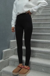 Black High Waist Women's Corduroy Leggings