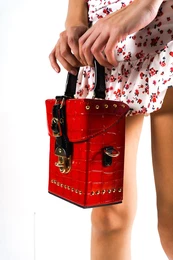 Large Crocodile Patterned Venezia Women's Hand & Shoulder Bag