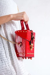 Capone Venezia Women's Red Clutch & Shoulder Bag