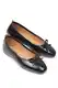 Capone Outfitters Hana Trend Wrinkled Pattern Black Women's Ballerinas