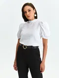 Bela Bluza s Puf Rokavi za dame image