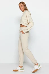 kamen debele osnovne pletene trenirke s flisom v notranjosti