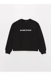 Women's Crew Neck Printed Long Sleeve Oversize Sweatshirt