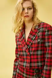 Women's Red Plaid Jacket