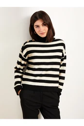 Half Turtleneck rtasto enski pulover za pletenine z dolgimi rokavi