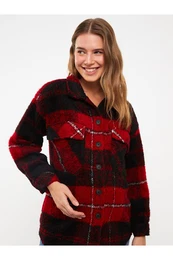 Plaid Long Sleeve Flannel Maternity Lumberjack Shirt Jacket