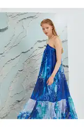 ahika Ercmen X - Halterneckova vzorasta obleka