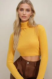 Trend Alaat Stili enska gorica Turtleneck Corduroy Osnovna bluza za telo
