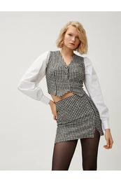 Two Piece Look Crop Shirt