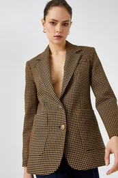 Women's Mustard Plaid Jacket