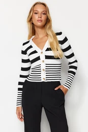 Black Crop rtasta vrhunska pletenina Cardigan