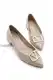 Marjin Women''''s Pointed Toe Buckle Flats with Porek Beige