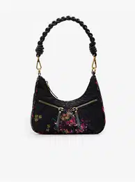 Black Women's Floral Handbag Yenes Medley Multipocket - Ladies