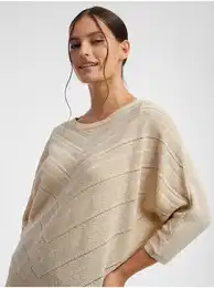 Beige Women Patterned Sweater - Women