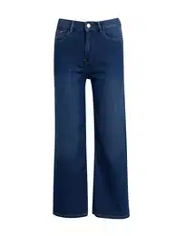 Dark Blue Women Wide Jeans - Women