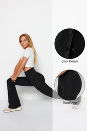 Black Gatherer noga snap detaljna baklja sportske tajice