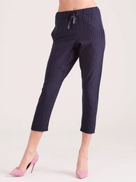 Navy pants 7/8 with white pinstripes