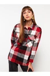 Plaid Long Sleeve Women's Shirt Jacket
