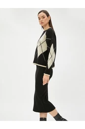 Knitwear Midi Length Pencil Skirt Slim Fit