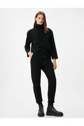 Jogger teplky s texturovanm pasem a kapsou