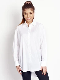 White oversize shirt drawstringed sides