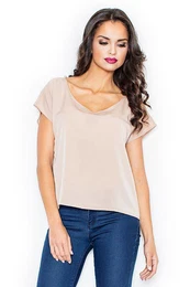 Asymmetrical blouse beige